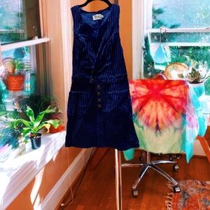 Corduroy Indigo Blue Overalls Dress 🍁
